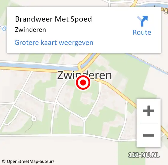 Locatie op kaart van de 112 melding: Brandweer Met Spoed Naar Zwinderen op 24 september 2021 00:38