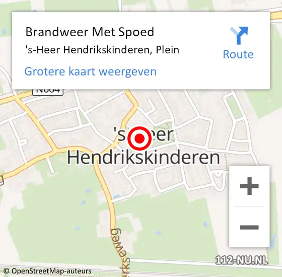 Locatie op kaart van de 112 melding: Brandweer Met Spoed Naar 's-Heer Hendrikskinderen, Plein op 24 september 2021 00:43