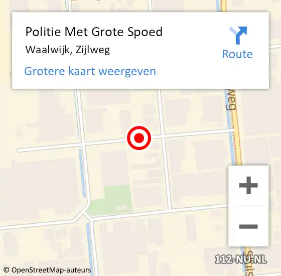 Locatie op kaart van de 112 melding: Politie Met Grote Spoed Naar Waalwijk, Zijlweg op 24 september 2021 06:21