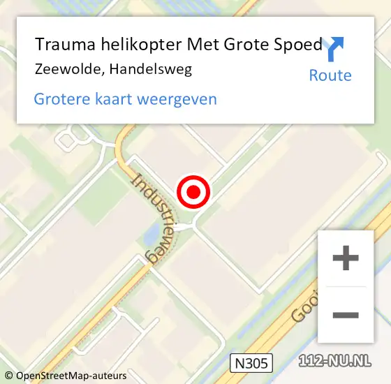 Locatie op kaart van de 112 melding: Trauma helikopter Met Grote Spoed Naar Zeewolde, Handelsweg op 24 september 2021 07:08
