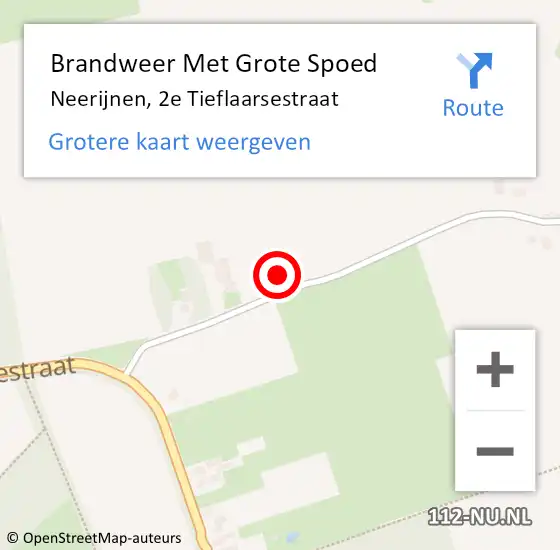 Locatie op kaart van de 112 melding: Brandweer Met Grote Spoed Naar Neerijnen, 2e Tieflaarsestraat op 24 september 2021 07:53