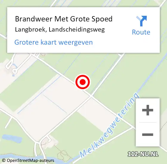 Locatie op kaart van de 112 melding: Brandweer Met Grote Spoed Naar Langbroek, Landscheidingsweg op 24 september 2021 08:44