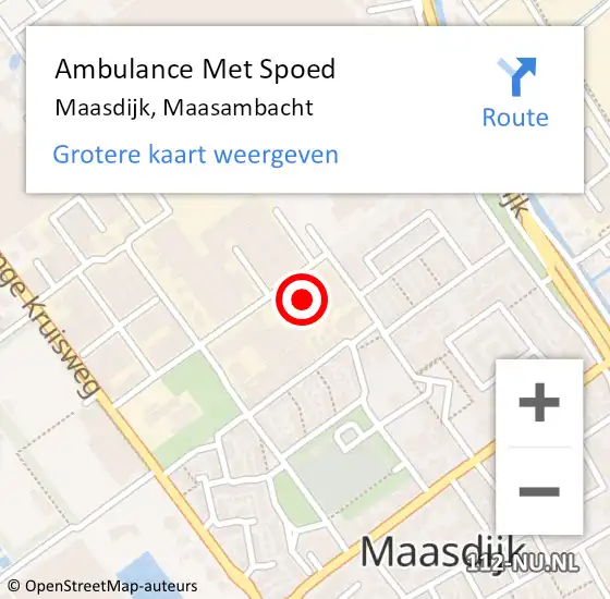 Locatie op kaart van de 112 melding: Ambulance Met Spoed Naar Maasdijk, Maasambacht op 24 september 2021 08:45