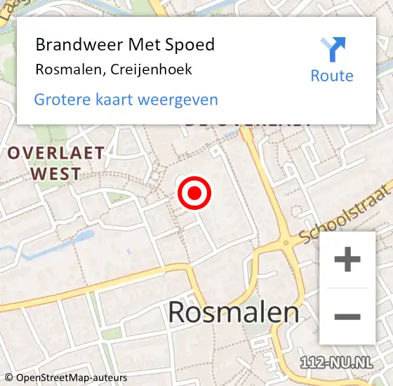 Locatie op kaart van de 112 melding: Brandweer Met Spoed Naar Rosmalen, Creijenhoek op 24 september 2021 09:36