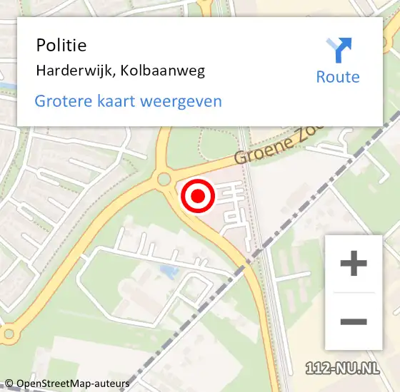 Locatie op kaart van de 112 melding: Politie Harderwijk, Kolbaanweg op 24 september 2021 10:04