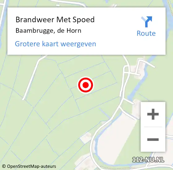 Locatie op kaart van de 112 melding: Brandweer Met Spoed Naar Baambrugge, de Horn op 24 september 2021 10:37