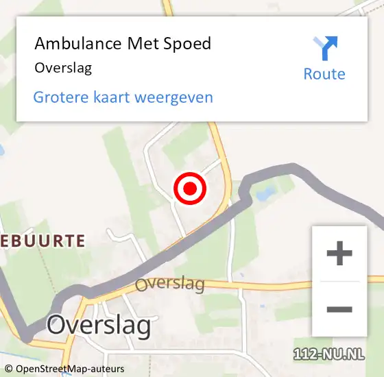 Locatie op kaart van de 112 melding: Ambulance Met Spoed Naar Overslag op 24 september 2021 10:39