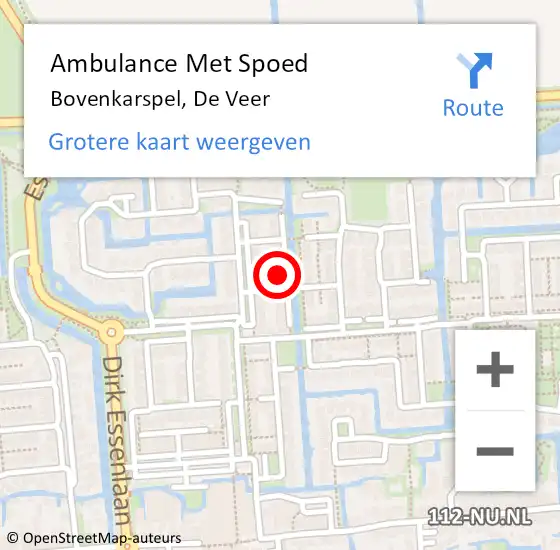 Locatie op kaart van de 112 melding: Ambulance Met Spoed Naar Bovenkarspel, De Veer op 24 september 2021 10:40