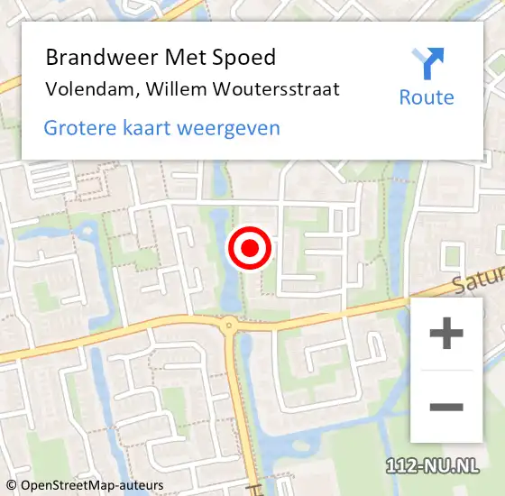 Locatie op kaart van de 112 melding: Brandweer Met Spoed Naar Volendam, Willem Woutersstraat op 24 september 2021 10:41