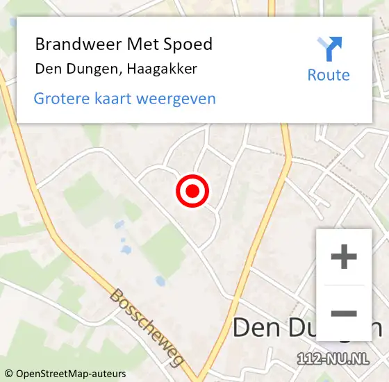 Locatie op kaart van de 112 melding: Brandweer Met Spoed Naar Den Dungen, Haagakker op 24 september 2021 11:34