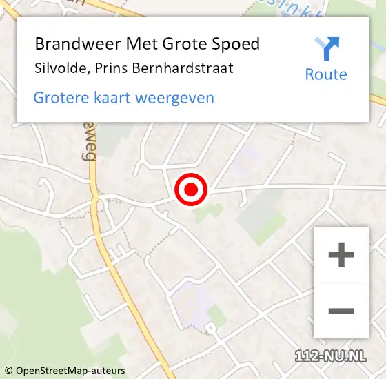 Locatie op kaart van de 112 melding: Brandweer Met Grote Spoed Naar Silvolde, Prins Bernhardstraat op 6 oktober 2013 02:35