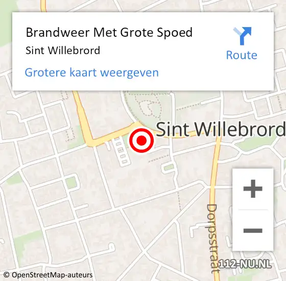 Locatie op kaart van de 112 melding: Brandweer Met Grote Spoed Naar Sint Willebrord op 24 september 2021 12:28