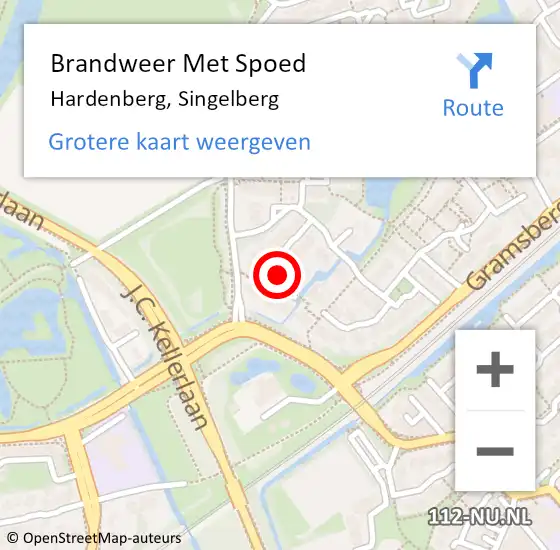 Locatie op kaart van de 112 melding: Brandweer Met Spoed Naar Hardenberg, Singelberg op 24 september 2021 13:11