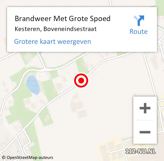 Locatie op kaart van de 112 melding: Brandweer Met Grote Spoed Naar Kesteren, Boveneindsestraat op 24 september 2021 13:14