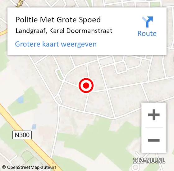 Locatie op kaart van de 112 melding: Politie Met Grote Spoed Naar Landgraaf, Karel Doormanstraat op 24 september 2021 13:32