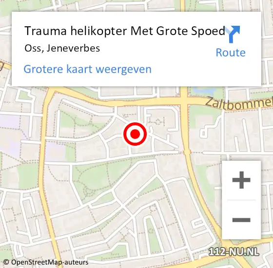 Locatie op kaart van de 112 melding: Trauma helikopter Met Grote Spoed Naar Oss, Jeneverbes op 24 september 2021 13:32