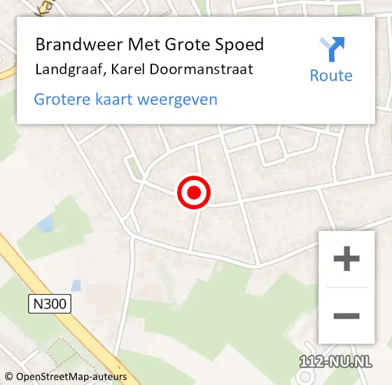 Locatie op kaart van de 112 melding: Brandweer Met Grote Spoed Naar Landgraaf, Karel Doormanstraat op 24 september 2021 13:37