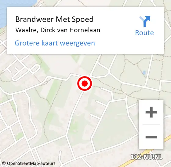 Locatie op kaart van de 112 melding: Brandweer Met Spoed Naar Waalre, Dirck van Hornelaan op 24 september 2021 14:36