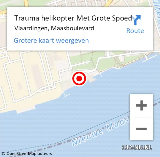 Locatie op kaart van de 112 melding: Trauma helikopter Met Grote Spoed Naar Vlaardingen, Maasboulevard op 24 september 2021 14:50