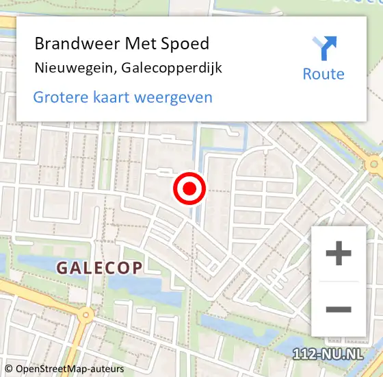 Locatie op kaart van de 112 melding: Brandweer Met Spoed Naar Nieuwegein, Galecopperdijk op 24 september 2021 15:38