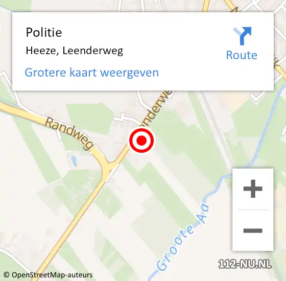 Locatie op kaart van de 112 melding: Politie Heeze, Leenderweg op 24 september 2021 15:38