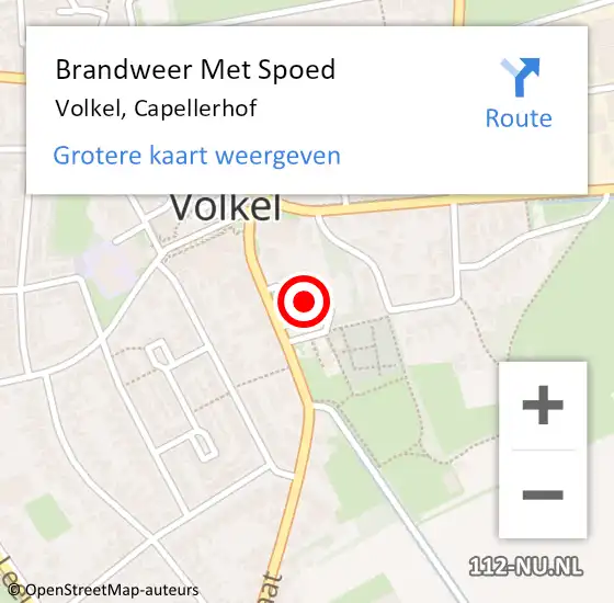 Locatie op kaart van de 112 melding: Brandweer Met Spoed Naar Volkel, Capellerhof op 24 september 2021 16:29