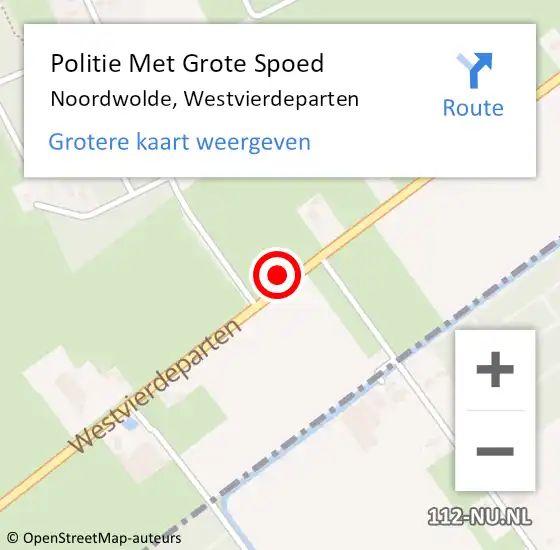 Locatie op kaart van de 112 melding: Politie Met Grote Spoed Naar Noordwolde, Westvierdeparten op 24 september 2021 16:38