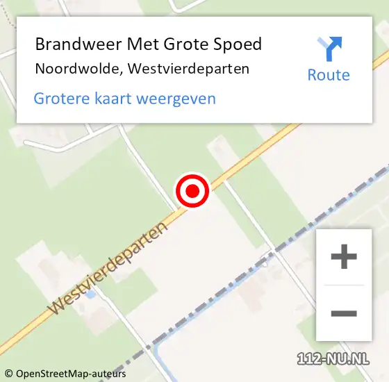 Locatie op kaart van de 112 melding: Brandweer Met Grote Spoed Naar Noordwolde, Westvierdeparten op 24 september 2021 16:40