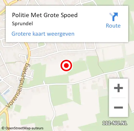 Locatie op kaart van de 112 melding: Politie Met Grote Spoed Naar Sprundel op 24 september 2021 16:42