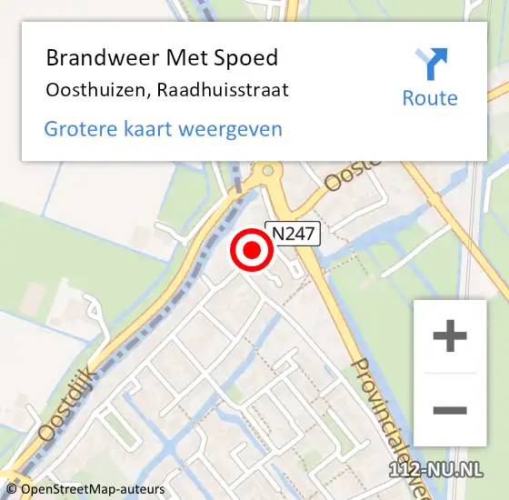 Locatie op kaart van de 112 melding: Brandweer Met Spoed Naar Oosthuizen, Raadhuisstraat op 24 september 2021 16:44