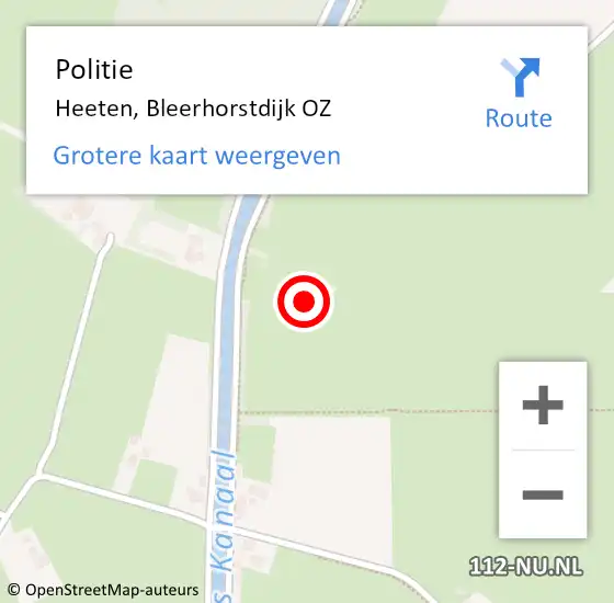 Locatie op kaart van de 112 melding: Politie Heeten, Bleerhorstdijk OZ op 24 september 2021 16:51