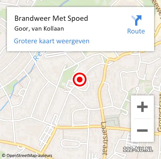 Locatie op kaart van de 112 melding: Brandweer Met Spoed Naar Goor, van Kollaan op 24 september 2021 17:25