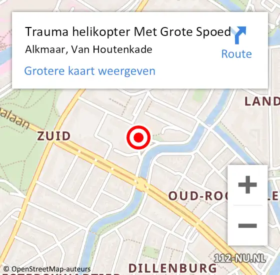 Locatie op kaart van de 112 melding: Trauma helikopter Met Grote Spoed Naar Alkmaar, Van Houtenkade op 24 september 2021 18:08
