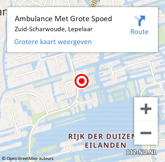 Locatie op kaart van de 112 melding: Ambulance Met Grote Spoed Naar Zuid-Scharwoude, Lepelaar op 23 juni 2014 23:15