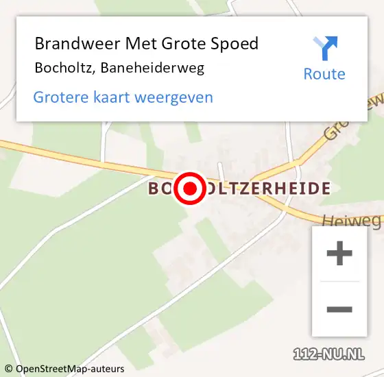Locatie op kaart van de 112 melding: Brandweer Met Grote Spoed Naar Bocholtz, Baneheiderweg op 24 september 2021 19:47