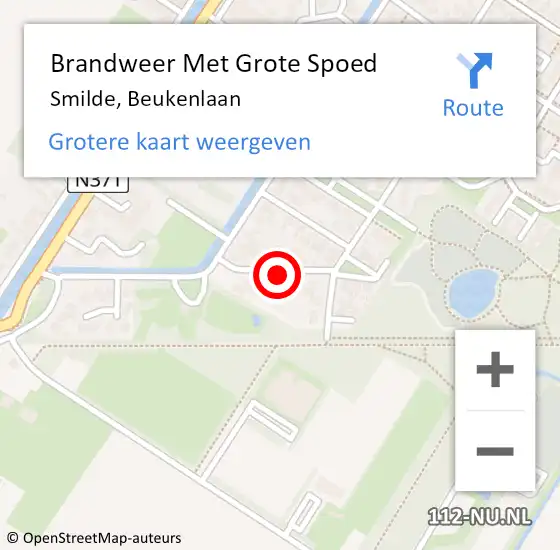 Locatie op kaart van de 112 melding: Brandweer Met Grote Spoed Naar Smilde, Beukenlaan op 24 september 2021 20:15