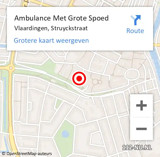 Locatie op kaart van de 112 melding: Ambulance Met Grote Spoed Naar Vlaardingen, Struyckstraat op 24 september 2021 20:43