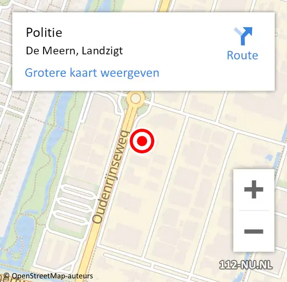 Locatie op kaart van de 112 melding: Politie De Meern, Landzigt op 24 september 2021 21:01