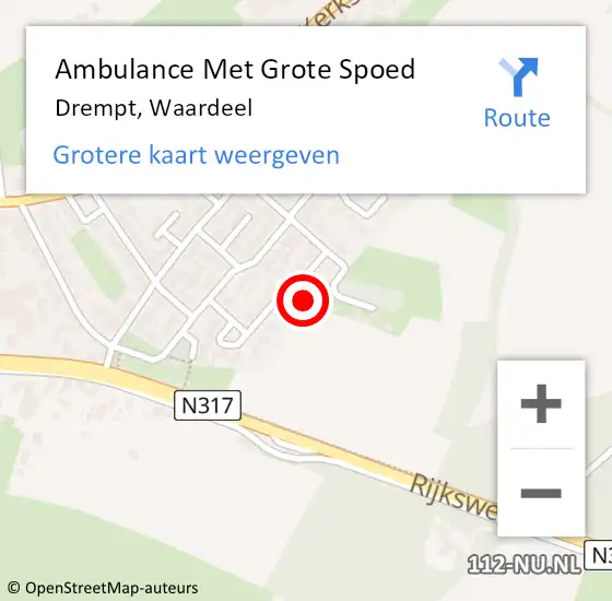 Locatie op kaart van de 112 melding: Ambulance Met Grote Spoed Naar Drempt, Waardeel op 23 juni 2014 23:35