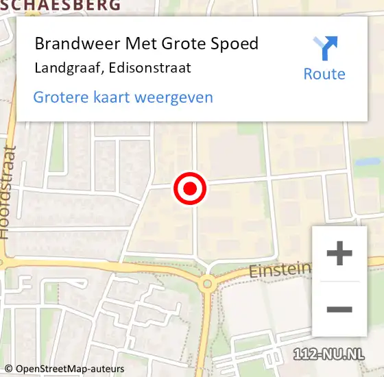 Locatie op kaart van de 112 melding: Brandweer Met Grote Spoed Naar Landgraaf, Edisonstraat op 24 september 2021 22:11