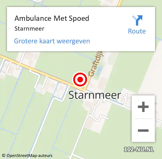 Locatie op kaart van de 112 melding: Ambulance Met Spoed Naar Starnmeer op 24 september 2021 23:42