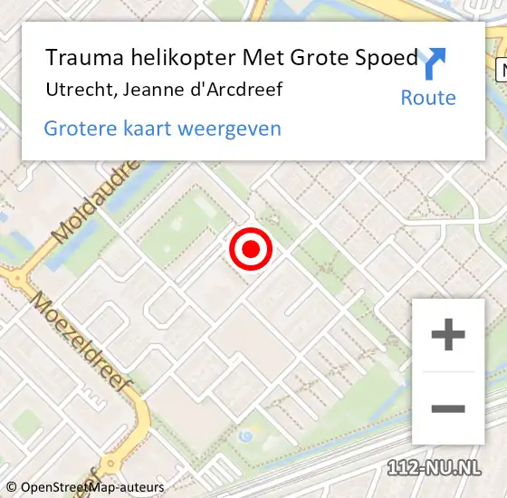 Locatie op kaart van de 112 melding: Trauma helikopter Met Grote Spoed Naar Utrecht, Jeanne d'Arcdreef op 25 september 2021 00:28
