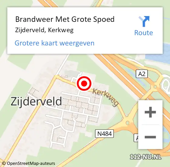 Locatie op kaart van de 112 melding: Brandweer Met Grote Spoed Naar Zijderveld, Kerkweg op 25 september 2021 00:28