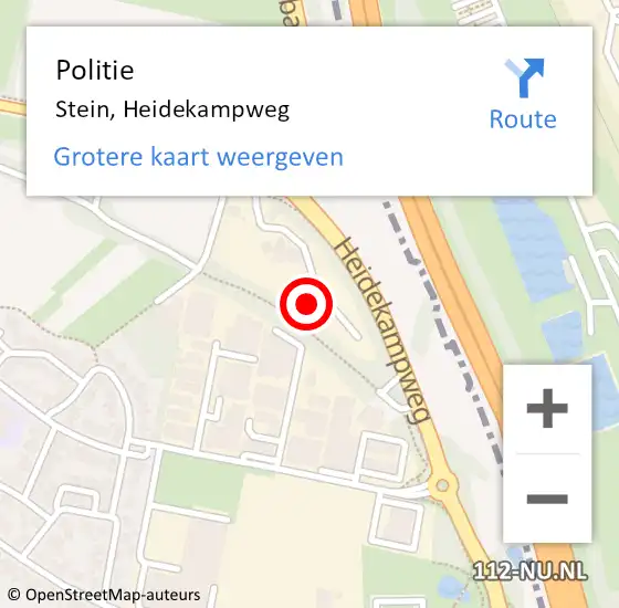 Locatie op kaart van de 112 melding: Politie Stein, Heidekampweg op 25 september 2021 00:32