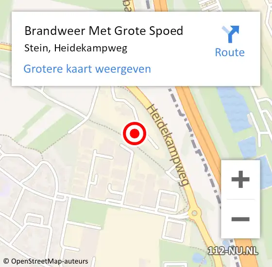 Locatie op kaart van de 112 melding: Brandweer Met Grote Spoed Naar Stein, Heidekampweg op 25 september 2021 00:34