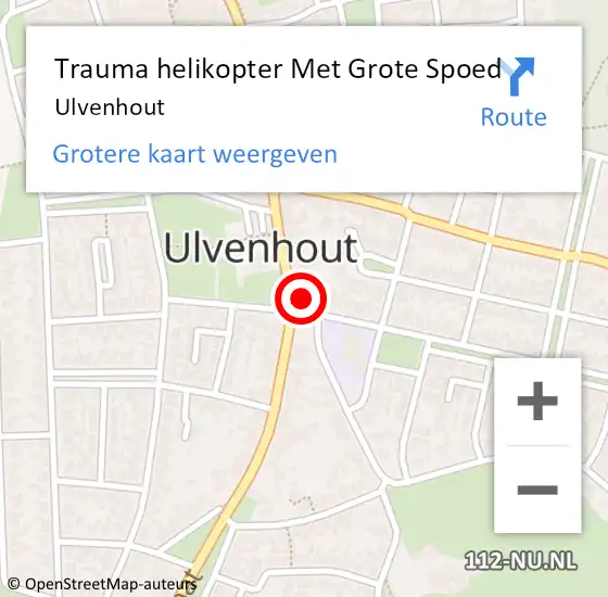 Locatie op kaart van de 112 melding: Trauma helikopter Met Grote Spoed Naar Ulvenhout op 25 september 2021 00:55