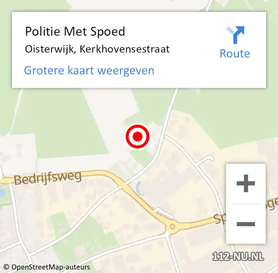 Locatie op kaart van de 112 melding: Politie Met Spoed Naar Oisterwijk, Kerkhovensestraat op 25 september 2021 01:13