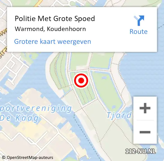 Locatie op kaart van de 112 melding: Politie Met Grote Spoed Naar Warmond, Koudenhoorn op 25 september 2021 01:18