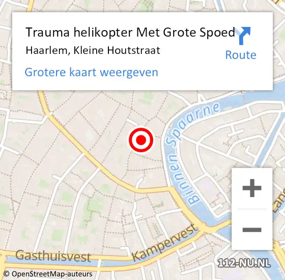 Locatie op kaart van de 112 melding: Trauma helikopter Met Grote Spoed Naar Haarlem, Kleine Houtstraat op 25 september 2021 01:30