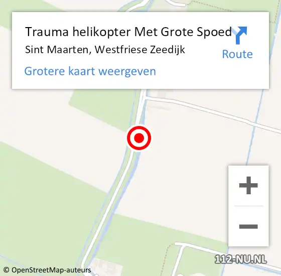 Locatie op kaart van de 112 melding: Trauma helikopter Met Grote Spoed Naar Sint Maarten, Westfriese Zeedijk op 25 september 2021 01:55